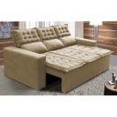Ver imagem 1 de Sofá 3 Lugares Retrátil e Reclinável Cama Inbox Slim 2,00M Velusoft Bege