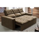 Ver imagem 1 de Sofá 3 Lugares Retrátil e Reclinável Cama Inbox Slim 2,00M Velusoft Castor