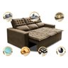 Sofá 3 Lugares Retrátil e Reclinável Cama Inbox Slim 2,00M Velusoft Castor - 3