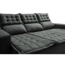 Ver imagem 4 de Sofá 3 Lugares Retrátil e Reclinável Cama Inbox Slim 2,00M Velusoft Cinza