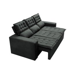 Sofá 3 Lugares Retrátil e Reclinável Cama Inbox Slim 2,00M Velusoft Cinza - 8