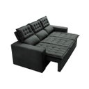 Ver mais imagens de Sofá 3 Lugares Retrátil e Reclinável Cama Inbox Slim 2,00M Velusoft Cinza