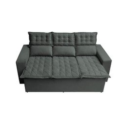 Sofá 3 Lugares Retrátil e Reclinável Cama Inbox Slim 2,00M Velusoft Cinza - 5