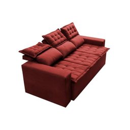 Sofá 3 Lugares Retrátil e Reclinável Cama Inbox Slim 2,00M Velusoft Vermelho - 7