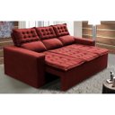 Ver imagem 1 de Sofá 3 Lugares Retrátil e Reclinável Cama Inbox Slim 2,00M Velusoft Vermelho