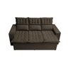 Sofá 3 Lugares Retrátil e Reclinável Cama Inbox Slim 2,00M Velusoft Café - 5