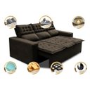 Ver imagem 3 de Sofá 3 Lugares Retrátil e Reclinável Cama Inbox Slim 2,00M Velusoft Café