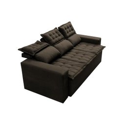 Sofá 3 Lugares Retrátil e Reclinável Cama Inbox Slim 2,00M Velusoft Café - 7