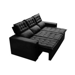 Sofá 3 Lugares Retrátil e Reclinável Cama Inbox Slim 2,00M Velusoft Preto - 8
