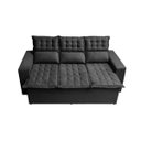 Ver imagem 5 de Sofá 3 Lugares Retrátil e Reclinável Cama Inbox Slim 2,00M Velusoft Preto