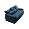 Conjunto de Sofá 3 e 2 Lugares Retrátil e Reclinável Cama Inbox Slim 2,00x1,50M Velusoft Azul - 7