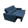 Conjunto de Sofá 3 e 2 Lugares Retrátil e Reclinável Cama Inbox Slim 2,00x1,50M Velusoft Azul - 8