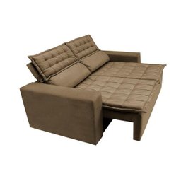 Conjunto de Sofá 3 e 2 Lugares Retrátil e Reclinável Cama Inbox Slim 2,00x1,50M Velusoft Castor - 8