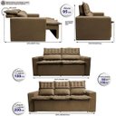 Ver imagem 3 de Conjunto de Sofá 3 e 2 Lugares Retrátil e Reclinável Cama Inbox Slim 2,00x1,50M Velusoft Castor