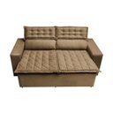 Ver imagem 5 de Conjunto de Sofá 3 e 2 Lugares Retrátil e Reclinável Cama Inbox Slim 2,00x1,50M Velusoft Castor