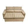 Conjunto de Sofá 3 e 2 Lugares Retrátil e Reclinável Cama Inbox Slim 2,00x1,50M Velusoft Bege - 5