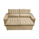 Ver imagem 5 de Conjunto de Sofá 3 e 2 Lugares Retrátil e Reclinável Cama Inbox Slim 2,00x1,50M Velusoft Bege