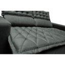 Ver imagem 2 de Conjunto de Sofá 3 e 2 Lugares Retrátil e Reclinável Cama Inbox Slim 2,00x1,50M Velusoft Cinza