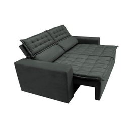 Conjunto de Sofá 3 e 2 Lugares Retrátil e Reclinável Cama Inbox Slim 2,00x1,50M Velusoft Cinza - 8
