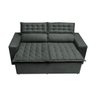 Conjunto de Sofá 3 e 2 Lugares Retrátil e Reclinável Cama Inbox Slim 2,00x1,50M Velusoft Cinza - 5
