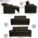 Ver imagem 3 de Conjunto de Sofá 3 e 2 Lugares Retrátil e Reclinável Cama Inbox Slim 2,00x1,50M Velusoft Café