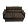 Conjunto de Sofá 3 e 2 Lugares Retrátil e Reclinável Cama Inbox Slim 2,00x1,50M Velusoft Café - 5
