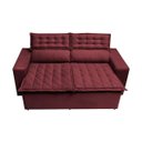 Ver imagem 5 de Conjunto de Sofá 3 e 2 Lugares Retrátil e Reclinável Cama Inbox Slim 2,00x1,50M Velusoft Vinho