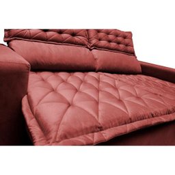 Conjunto de Sofá 3 e 2 Lugares Retrátil e Reclinável Cama Inbox Slim 2,00x1,50M Velusoft - 2