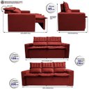 Ver imagem 3 de Conjunto de Sofá 3 e 2 Lugares Retrátil e Reclinável Cama Inbox Slim 2,00x1,50M Velusoft