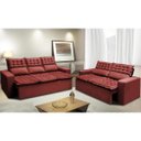 Ver imagem 1 de Conjunto de Sofá 3 e 2 Lugares Retrátil e Reclinável Cama Inbox Slim 2,00x1,50M Velusoft
