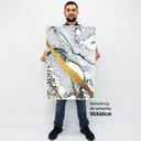 Ver imagem 2 de Quadro Decorativo em Canvas Abstrato Mármore Delux TaColado Moldura Flutuante 4,5cm Madeira 90 x 60c