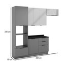 Ver imagem 4 de Cozinha Completa Lumina 6 Portas 4 Gavetas Cinza - Telasul