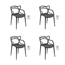 Ver imagem 3 de Kit 4 Cadeiras Poltrona Plástico Bistrô Varanda Allegra Rivatti