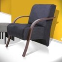 Ver imagem 2 de Poltrona Decorativa Santa Rita Suede Braço Madeira Grafite