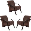 Ver imagem 1 de Kit 3 Poltronas Decorativas 1 Lugar Santa Rita Sued Marrom