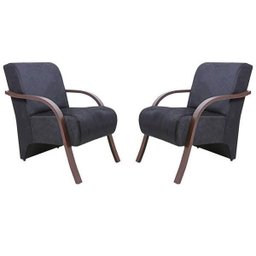 Kit 2 Poltronas Decorativas 1 Lugar Santa Rita Sued Grafite - 1