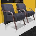 Ver imagem 2 de Kit 2 Poltronas Decorativas 1 Lugar Santa Rita Sued Grafite