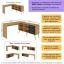 Ver imagem 3 de Mesa de Manicure Profissional de Canto em L com 3 Gavetas Jady Multimóveis Mp6042 Madeirado/preto