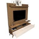 Ver imagem 5 de Rack com Painel Ripado para TV até 60 Polegadas MDF 166CMX135CM Pés em Madeira Maciça Real Vivare Wood 1.6