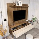 Ver imagem 6 de Rack com Painel Ripado para TV até 60 Polegadas MDF 166CMX135CM Pés em Madeira Maciça Real Vivare Wood 1.6