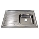 Ver imagem 1 de Pia Inox Fabrinox PSD800D 80x52cm, cuba direita e furo para torneira