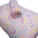 Ver imagem 2 de Jogo de Cama Solteiro Portallar Malha Misto Estampado Rainbow 2 Pçs com Elástico Rosa