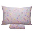 Ver imagem 1 de Jogo de Cama Solteiro Portallar Malha Misto Estampado Rainbow 2 Pçs com Elástico Rosa