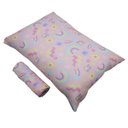 Ver imagem 3 de Jogo de Cama Solteiro Portallar Malha Misto Estampado Rainbow 2 Pçs com Elástico Rosa