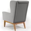 Ver imagem 6 de Kit 02 Poltronas Decorativa Fixa Base de Madeira Milena D02 Linho Cinza Escuro C-416 - Lyam Decor