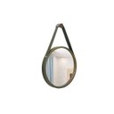 Ver imagem 1 de Espelho Decorativo Adnet Aro Aço Corten com Alça Preta 20cm de Diâmetro