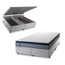 Ver imagem 1 de Conjunto Box Baú Super King Chicago Branco 193x203x64 Espuma D33