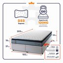 Ver imagem 2 de Conjunto Box Baú Super King Chicago Branco 193x203x64 Espuma D33