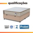 Ver imagem 6 de Cama Box Baú Casal Probel Molas Ensacadas Pillow Top 138x188x71cm Guarda Costas Genova Branco/Bege