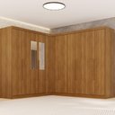 Ver imagem 1 de Guarda-Roupa Casal Modulado Canto com Espelho 11 Portas 4 Gavetas Multimóveis Cinamomo
